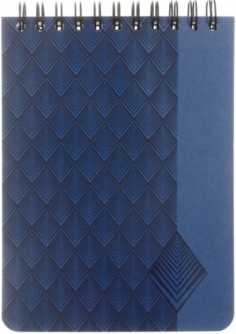 Блокнот на гребне Art Deco (А6), 100*140 мм, 80 л., клетка, синий