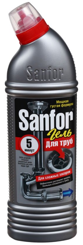 Средство для чистки труб Sanfor, 750 мл