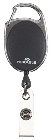 Держатель для бейджа роликовый Durable, черный