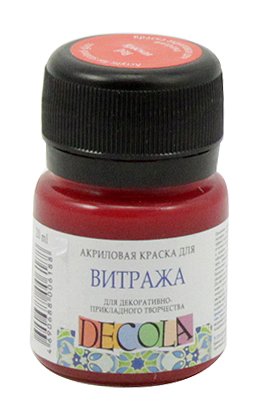 Краска акриловая для витража Decola, 20 мл, красная