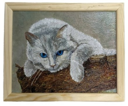Картина White Cat (Джонс А.С.), 18*24 см, картон, масло (живопись) Картина White Cat (Джонс А.С.), 18*24 см, картон, масло (живопись)