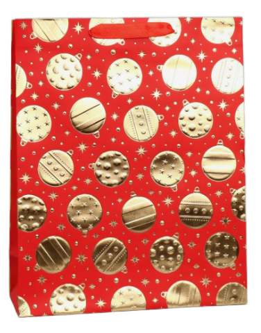 Пакет подарочный Sima-Land 32×26×10 см, «Новогодние шарики» (с тиснением)
