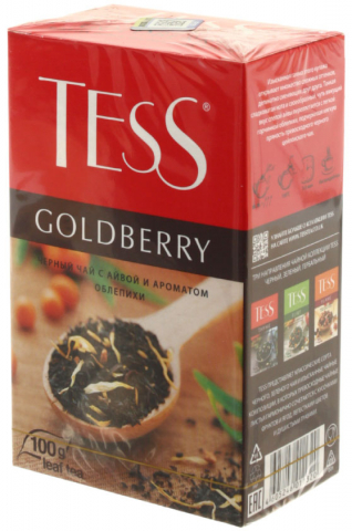 Чай Tess, 100 г, Goldberry, чай черный с айвой и ароматом облепихи