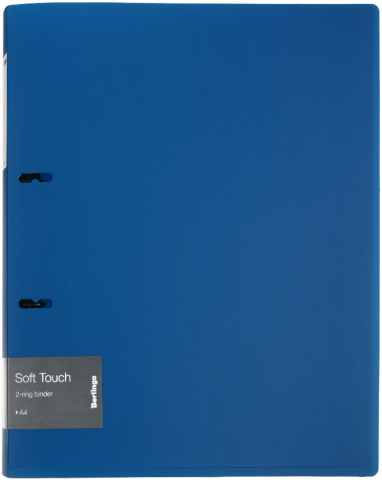 Папка пластиковая на 2-х кольцах Berlingo Soft Touch толщина пластика 0,7 мм, синяя