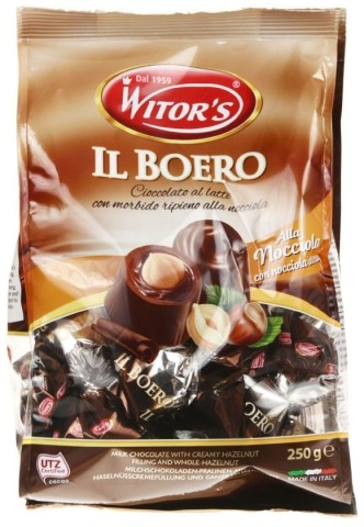 Конфеты шоколадные с начинкой Il Boero Nocciola, 250 г, молочный шоколад и фундук