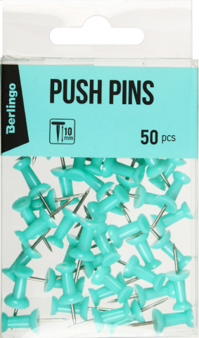 Кнопки силовые Berlingo 22 мм, 50 шт., голубые