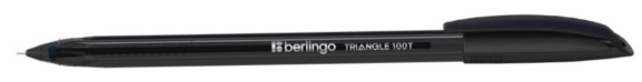 Ручка шариковая одноразовая Berlingo Triangle 100T (аналог ручек Linc) корпус черный, стержень черный