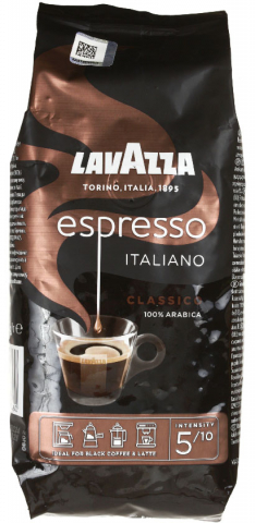 Кофе натуральный в зернах Lavazza Caffe Espresso 250 г, среднеобжаренный