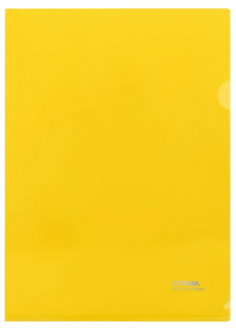 Папка-уголок пластиковая «Стамм.» А4 толщина пластика 0,18 мм, желтая