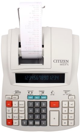 Калькулятор печатающий 14-разрядный Citizen CX-440 DPN, белый