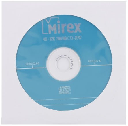 Компакт-диск CD-RW Mirex, 4-12x, в бумажном конверте