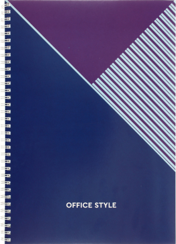Тетрадь общая А4, 96 л. на гребне Office Style 205×290 мм, клетка, синяя Тетрадь общая А4, 96 л. на гребне Office Style 205×290 мм, клетка, синяя