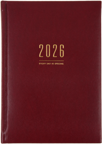Ежедневник датированный на 2026 год BG Dallas (А5), 150*210 мм, 176 л., темно-красный