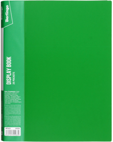Папка пластиковая на 20 файлов Berlingo Standart, толщина пластика 0,6 мм, зеленая Папка пластиковая на 20 файлов Berlingo Standart, толщина пластика 0,6 мм, зеленая