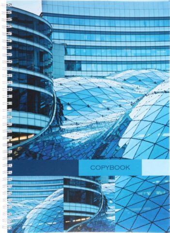 Тетрадь общая А4, 80 л. на гребне «Офисный стиль», 200*280 мм, клетка, «Геометрия мегаполиса»
