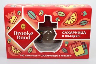 Чай Brooke Bond в промоупаковке, 3 пачки (100 пакетиков) + сахарница