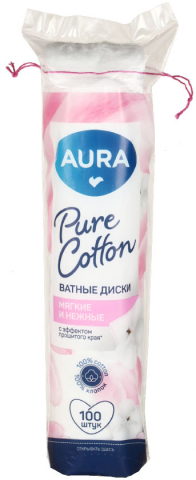 Диски ватные косметические Aura Beauty, 100 шт. Диски ватные косметические Aura Beauty, 100 шт.