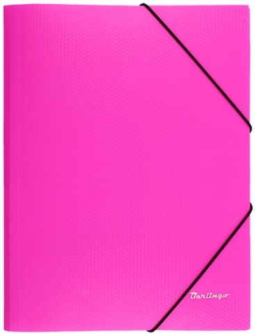 Папка пластиковая на резинке Berlingo Neon, толщина пластика 0,5 мм, розовая