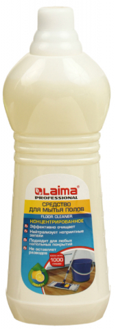 Средство для мытья полов Laima Professional (концентрат), 1000 мл (1 кг), «Лимон»