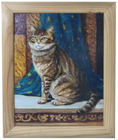 Картина «Кот» №2607 (Джонс А.С.), 17*24 см, холст, масло