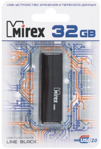 Флэш-накопитель Mirex Line, 32Gb, корпус черный