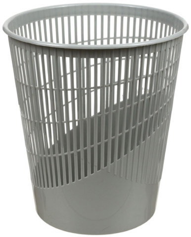 Корзина для бумаг сетчатая Brauberg Standard, 11 л, серая