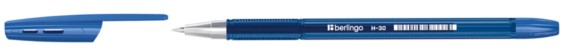 Ручка шариковая Berlingo H-30 корпус прозрачный, стержень синий